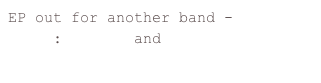 EP out for another band - The One Smith: CDbaby and iTunes
